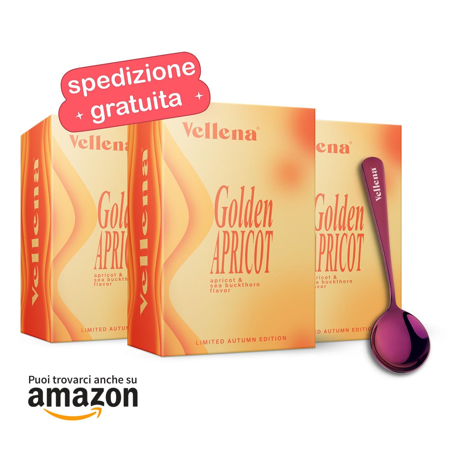 Salute femminile | Bevanda 3 PACK + cucchiaino GRATIS | Albicocca e Olivello spinoso | Vellena