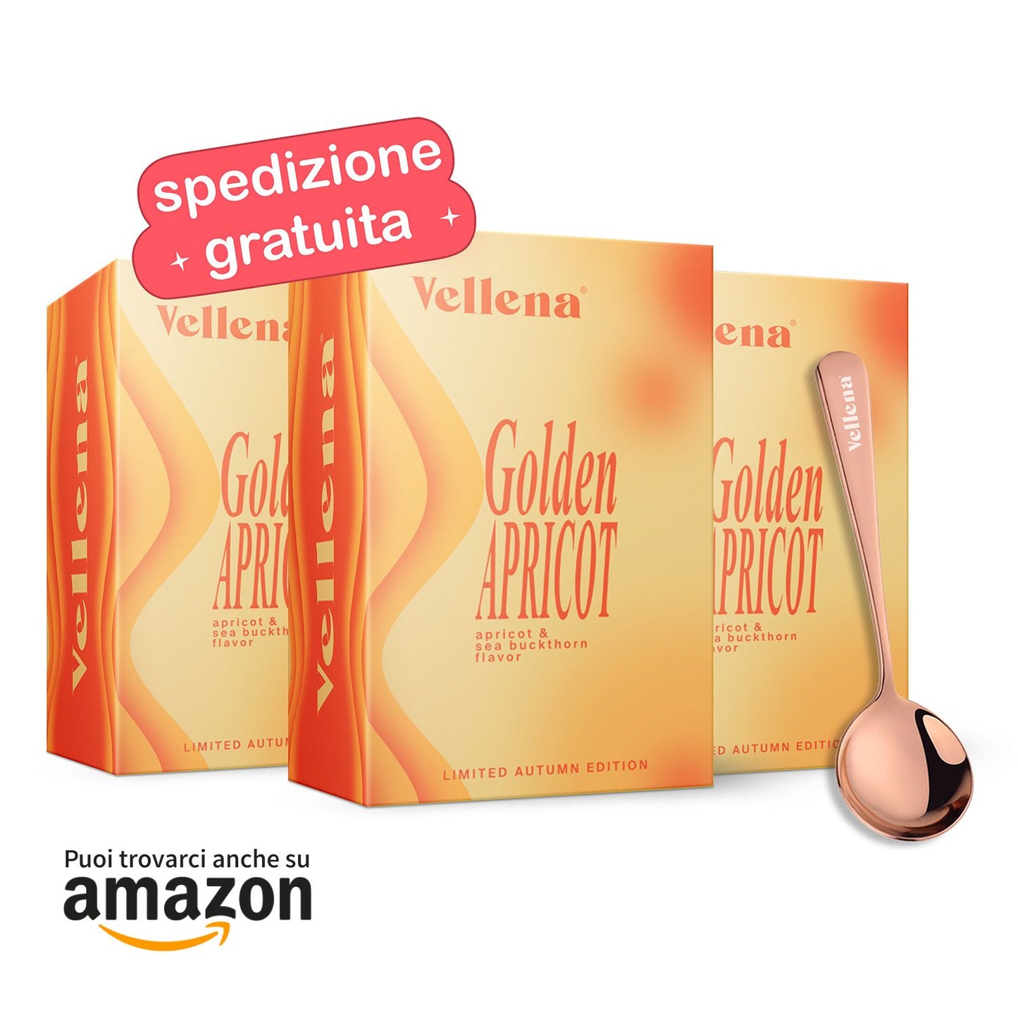 Salute femminile | Bevanda 3 PACK + cucchiaino GRATIS | Albicocca e Olivello spinoso | Vellena
