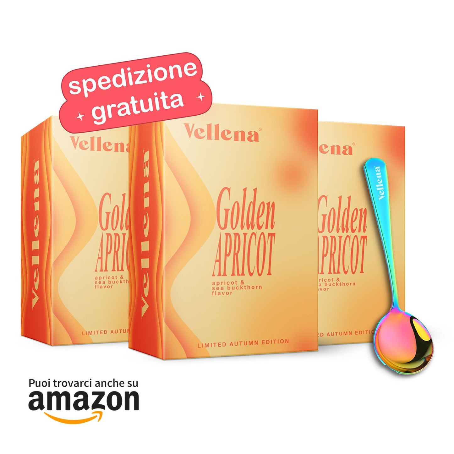 Salute femminile | Bevanda 3 PACK + cucchiaino GRATIS | Albicocca e Olivello spinoso | Vellena