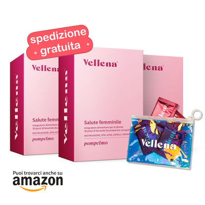 Salute femminile | Bevanda 3 PACK + borsa GRATIS | Pompelmo | Vellena