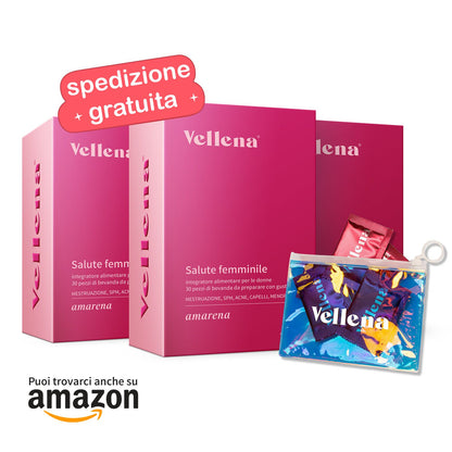 Salute femminile | Bevanda 3 PACK + borsa GRATIS | Amarena | Vellena