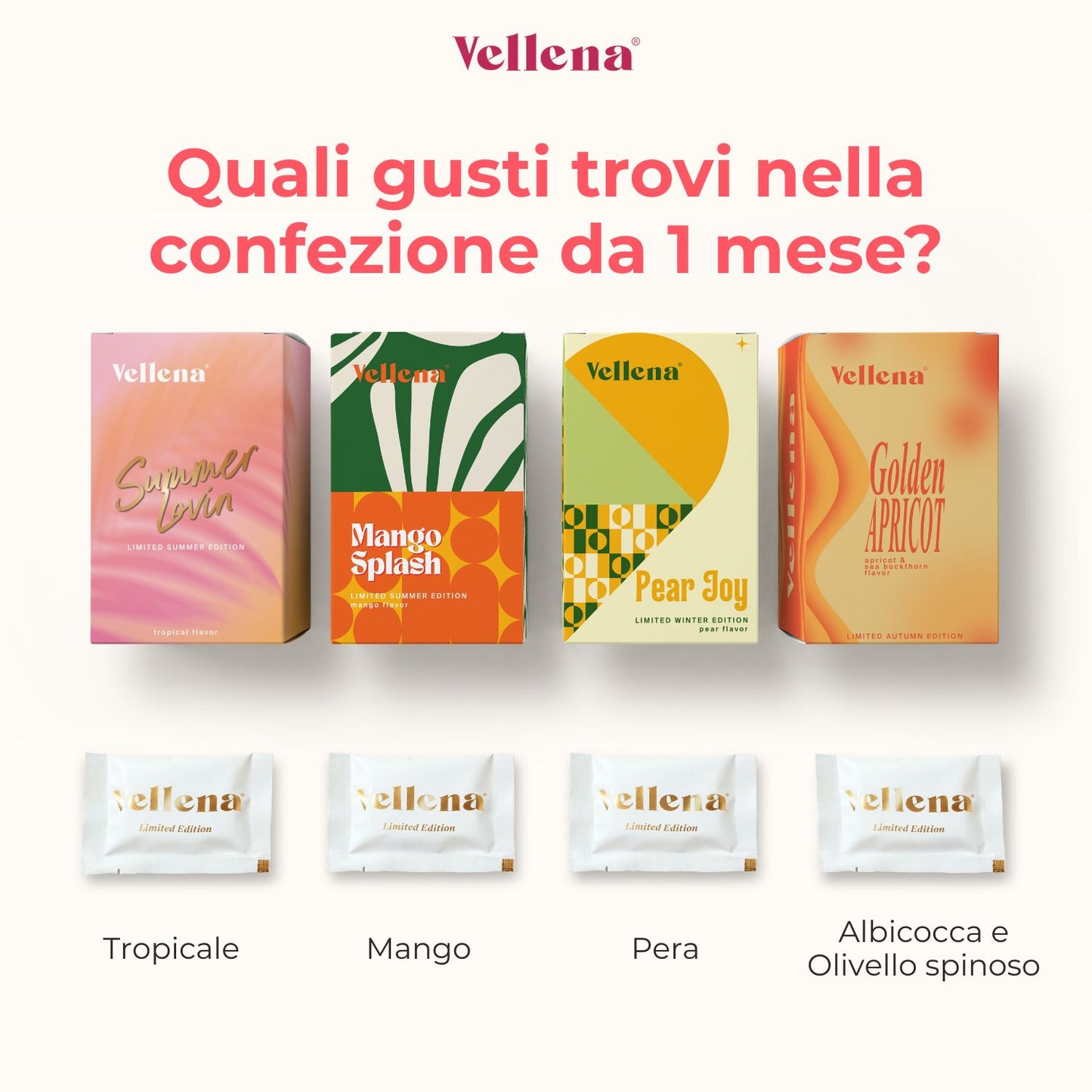 Le confezioni limitate 4mix più amate | Omaggio GRATUITO | Confezione per 1 mese | Vellena