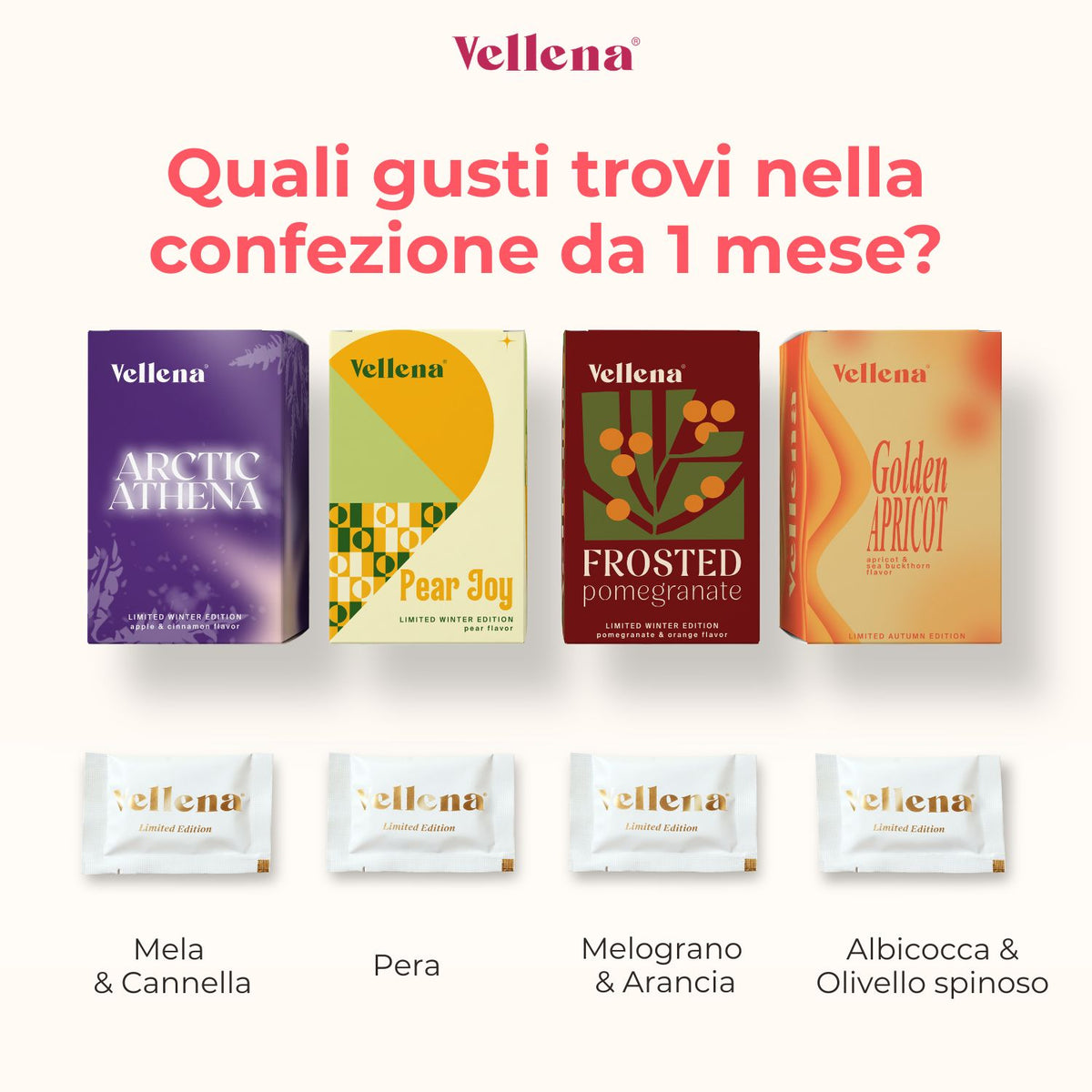 Le confezioni limitate 4mix più amate | Omaggio GRATUITO | Confezione per 1 mese | Vellena